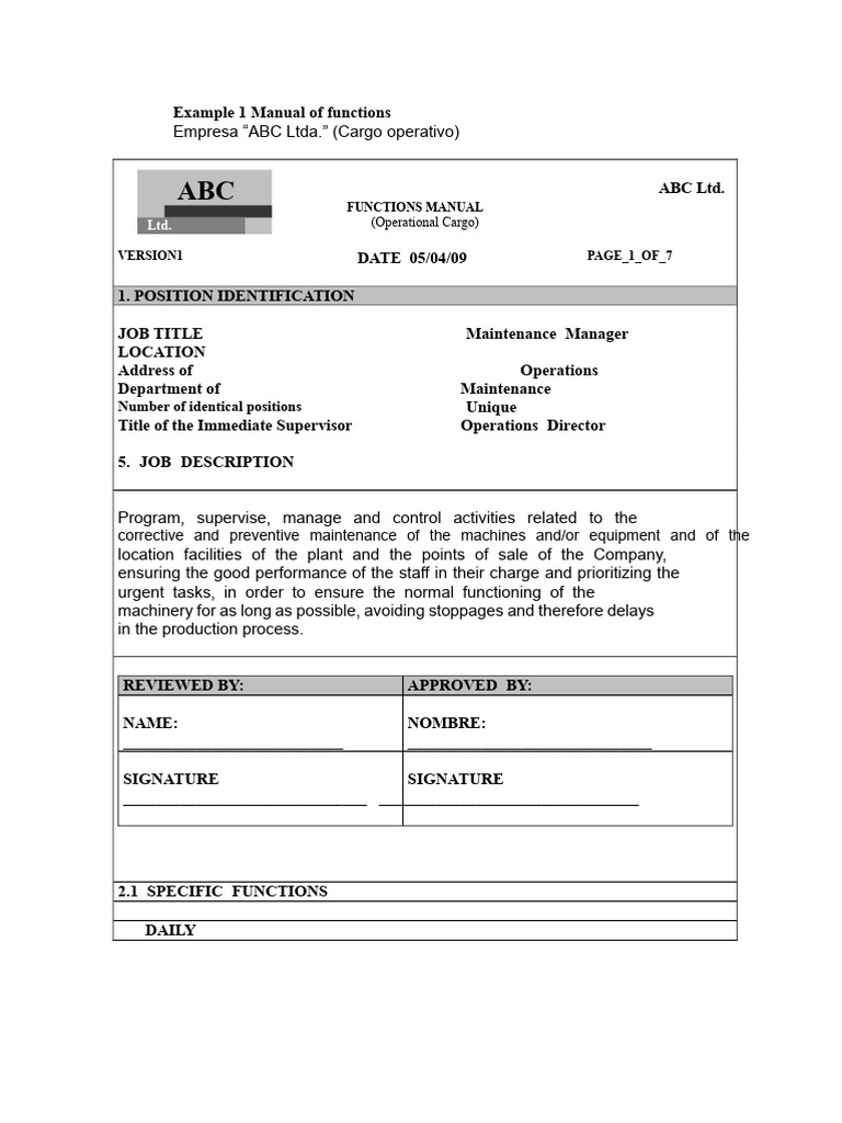 Example 1 Functions Manual | PDF