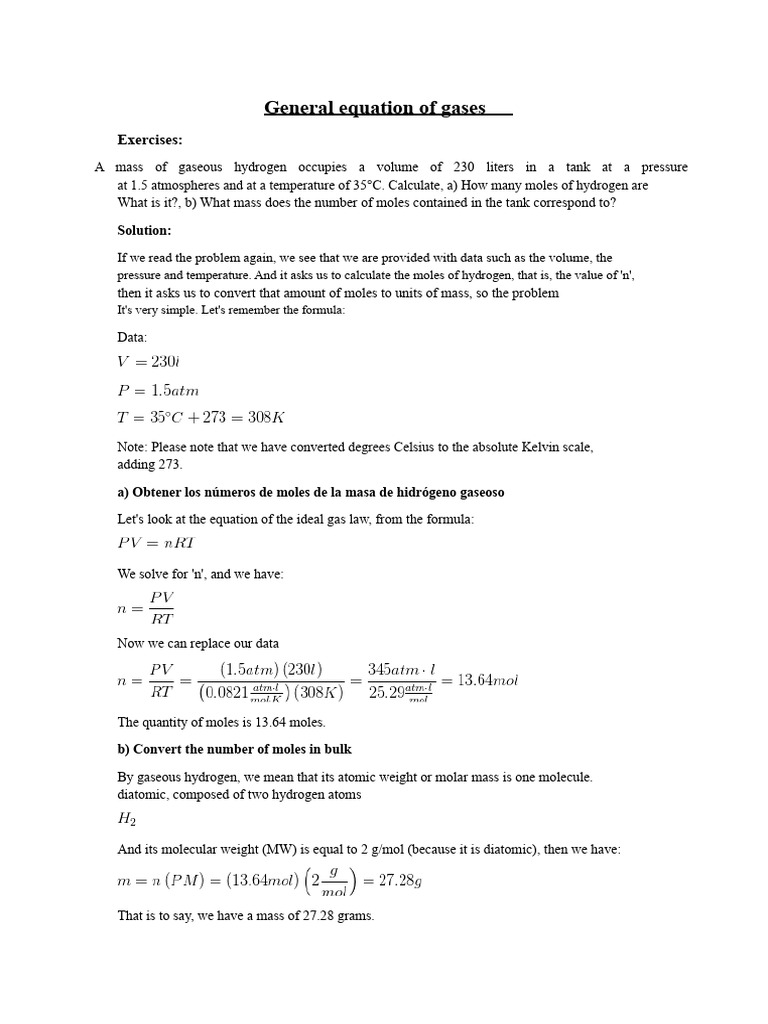 Ideal Gas Law Calculations Explained | PDF | Gases | Mole (Unit)