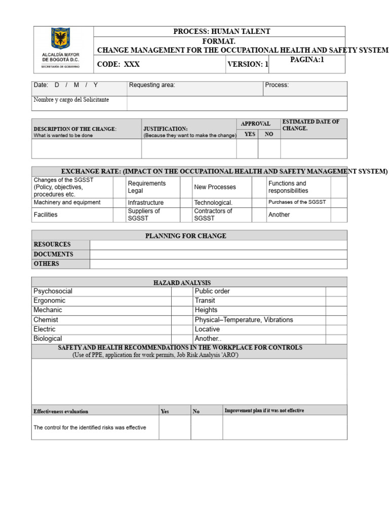 Change Management Model Register | PDF | Occupational Safety And Health ...