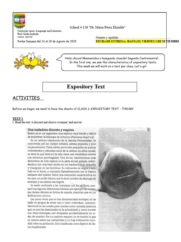 2 EXPOSITORY TEXT - ACTIVITIES 2 (1) | PDF | Linguistics | Human ...