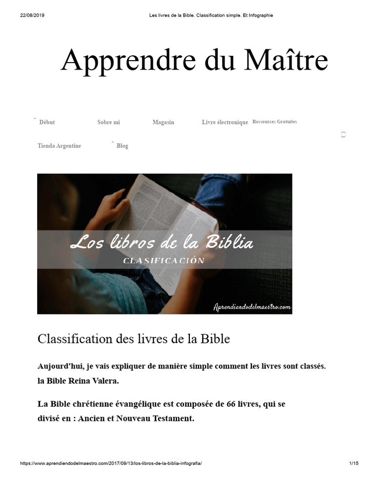Classification des livres de la Bible | PDF | Église chrétienne | Jésus