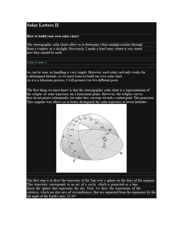 Build Your Own Solar Chart Guide | PDF | Astronomy | Geometry