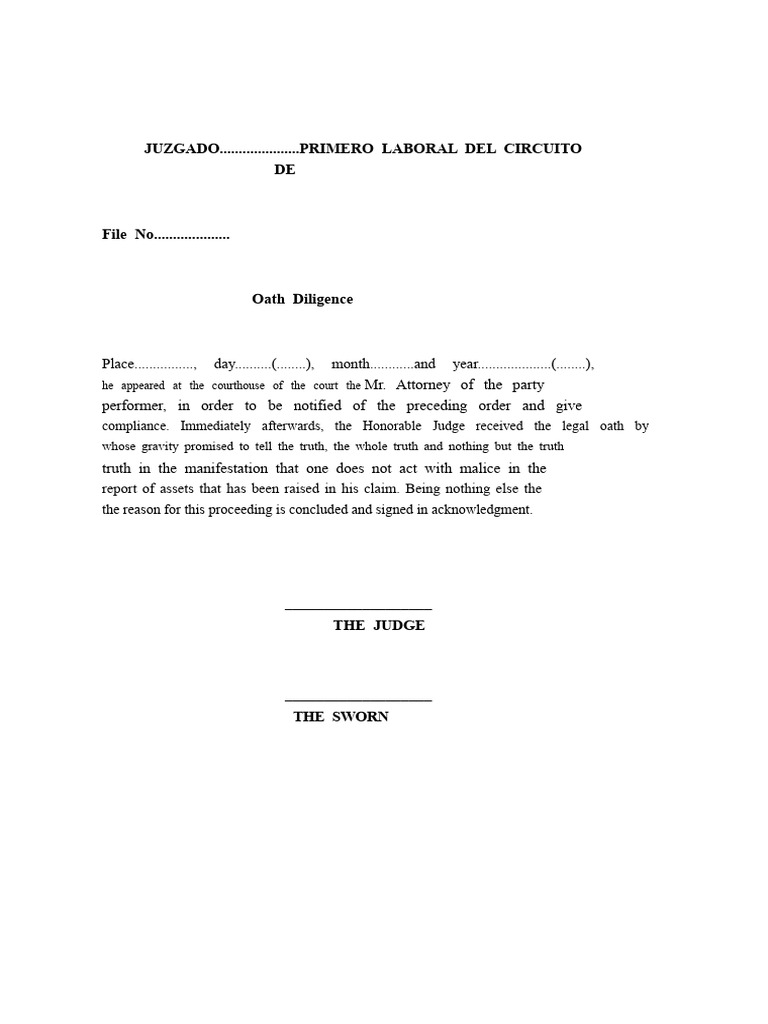 Oath Diligence in Labor Court Proceedings | PDF