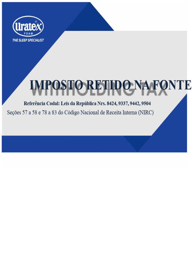 Imposto Retido na Fonte: Guia Completo | PDF | Impostos | Imposto sobre ...
