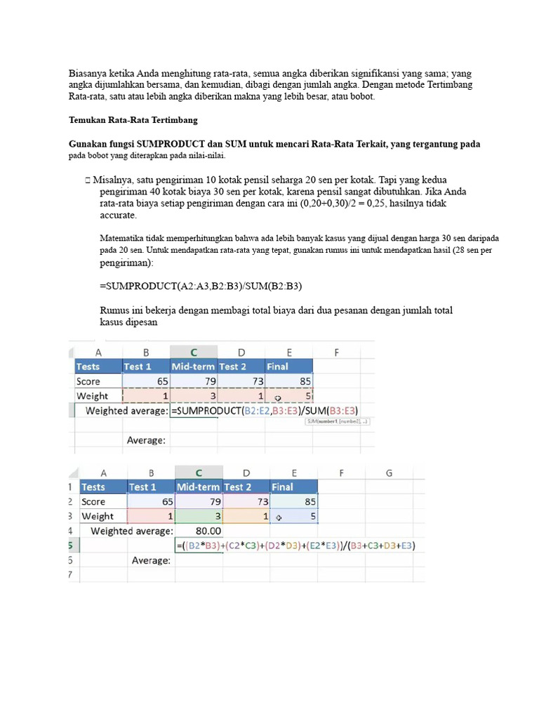 Cara Menghitung Rata-Rata Tertimbang SAM Atau Rata-Rata Tertimbang SMV ...