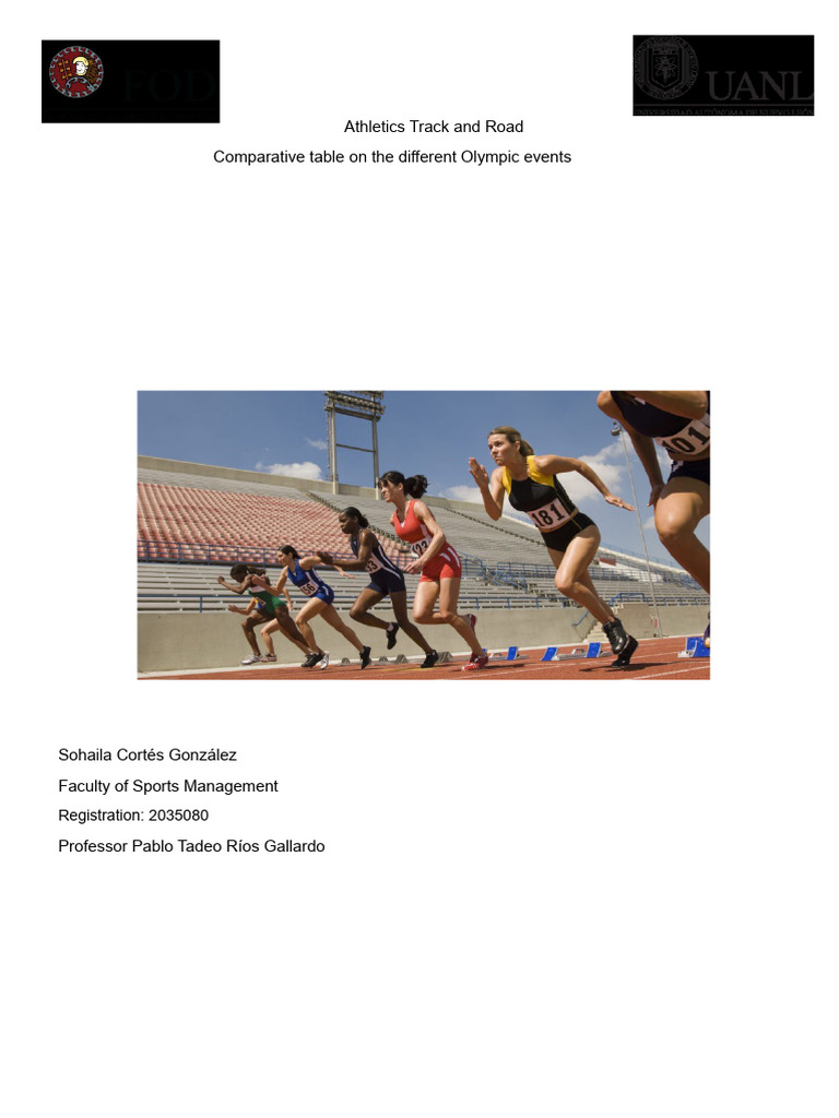 Olympic Athletics Events Overview | PDF | Track And Field | Sport Of ...