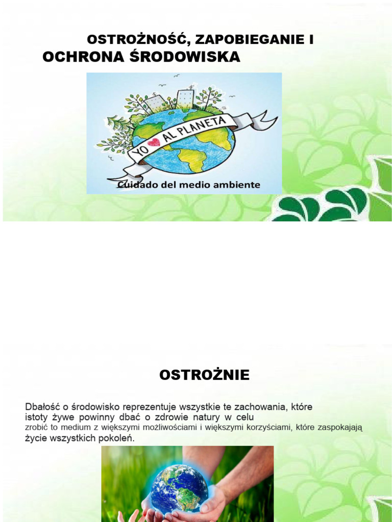 Zabezpieczenie, Zapobieganie I Ochrona Środowiska | PDF