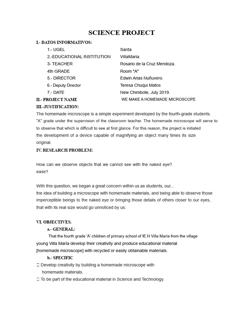 Microscope Project - Rosario | PDF | Microscope | Microscopy