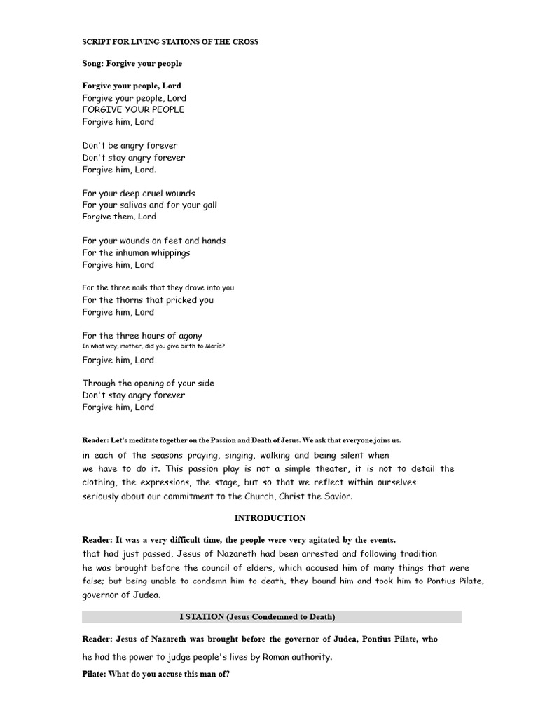 Living Stations of the Cross Script | PDF | Barabbas | Pontius Pilate
