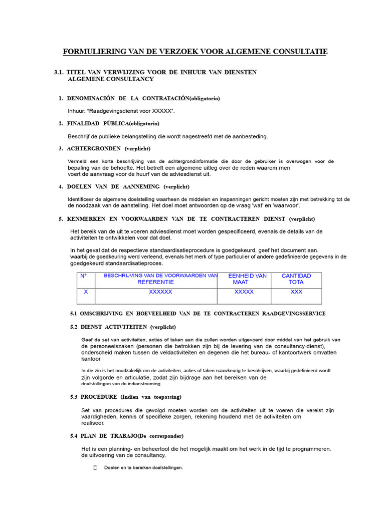 Format Van Eis Voor Algemene Consultatie | PDF