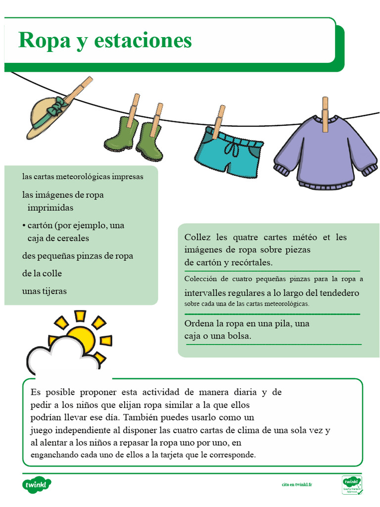Actividad de Ropa y Clima para Niños | PDF