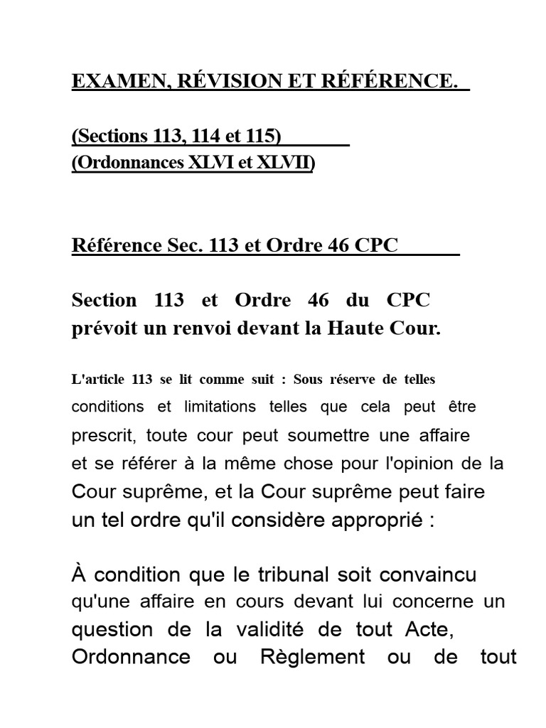 Références et révisions au CPC | PDF | Compétence | Cour suprême des ...