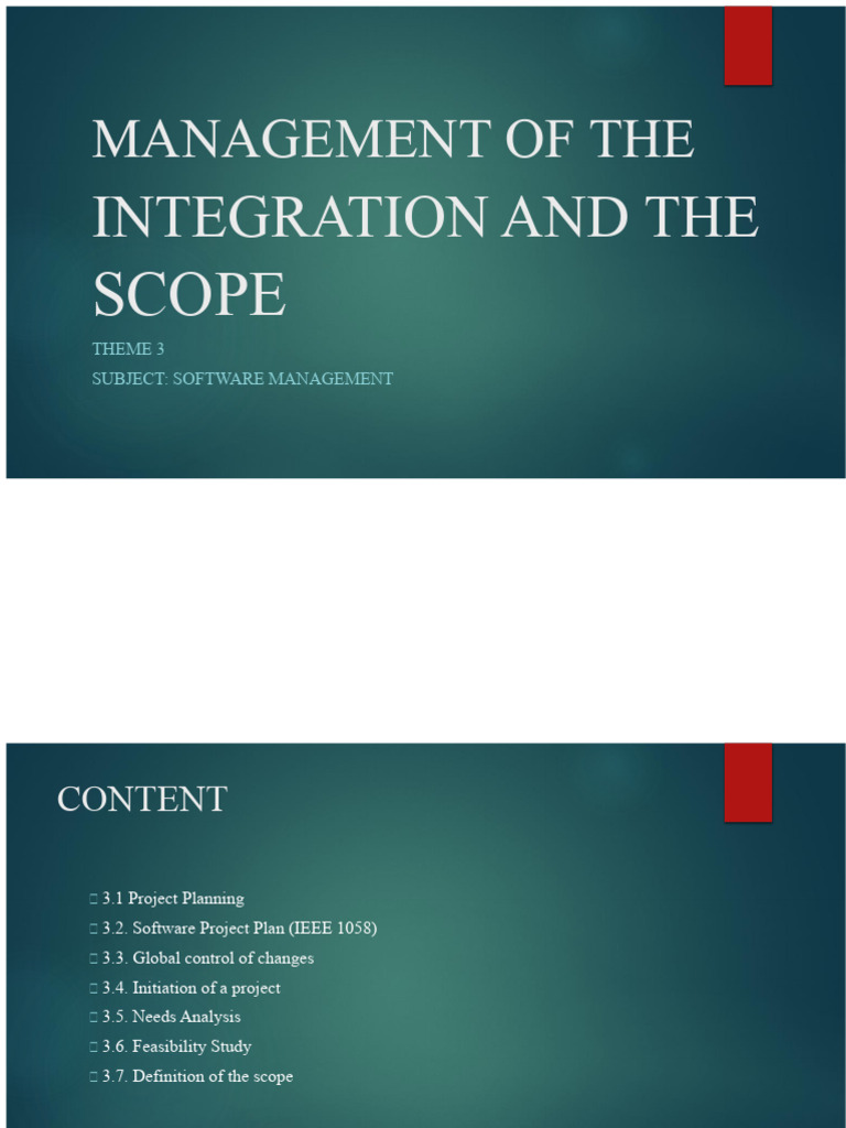 Topic 3 Management of Integration and Scope | PDF | Use Case ...