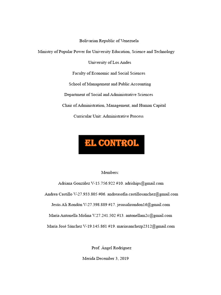 Modified Control Work | PDF | Information | System