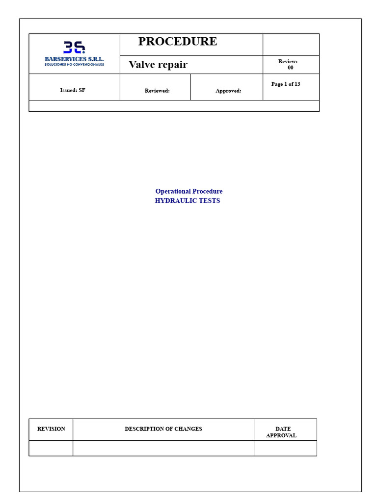 Hydraulic Valve Testing Procedure | PDF | Valve | Pressure