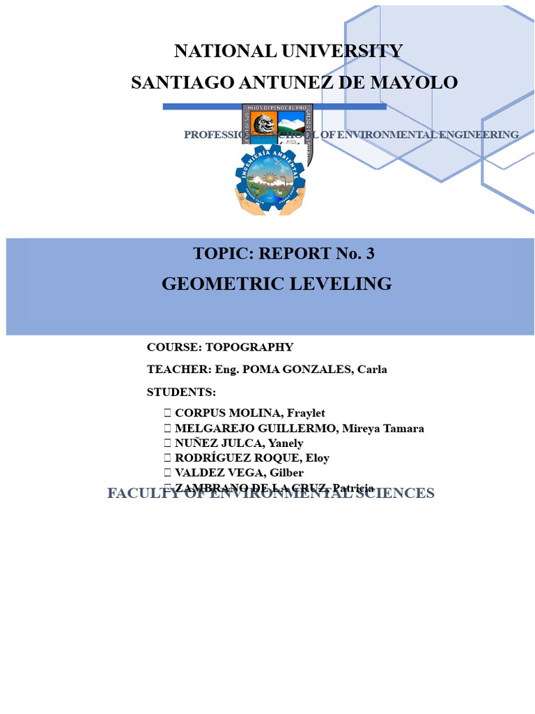 Geometric Leveling in Topography Report | PDF | Topography | Geometry