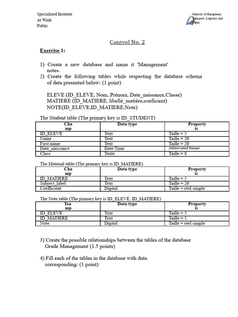 Access Exercise | PDF | Databases | Table (Database)