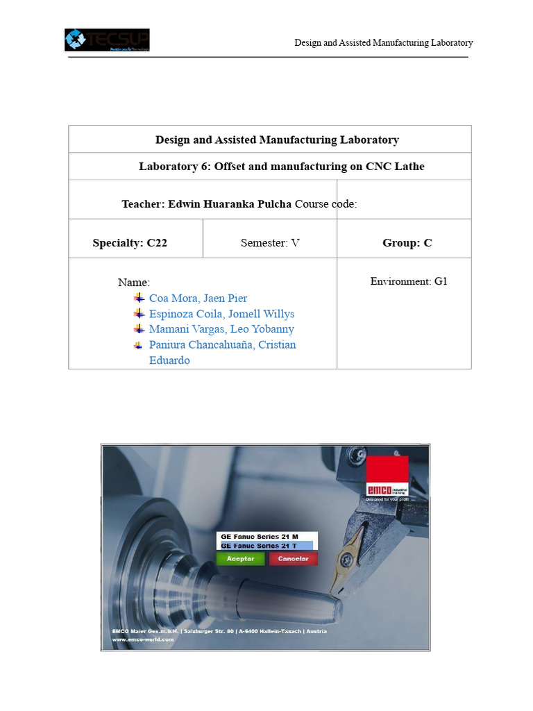 Laboratory 6 Offset and Manufacturing On CNC Lathe | PDF | Industrial ...