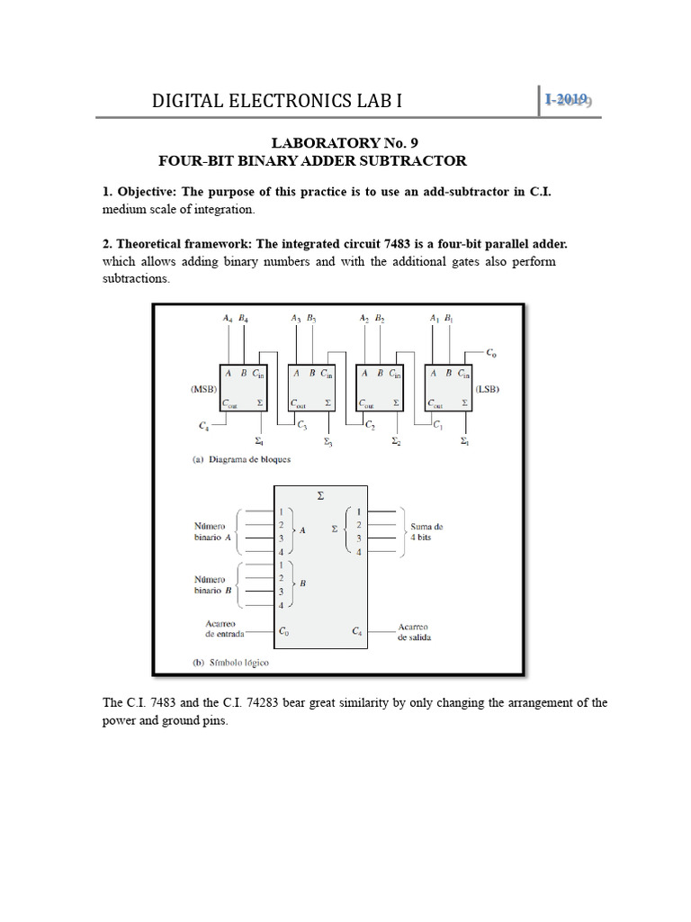 LAB 9 Adder 7483 | PDF