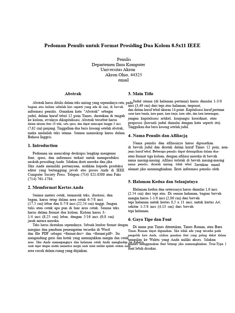 Panduan Format Prosiding IEEE | PDF
