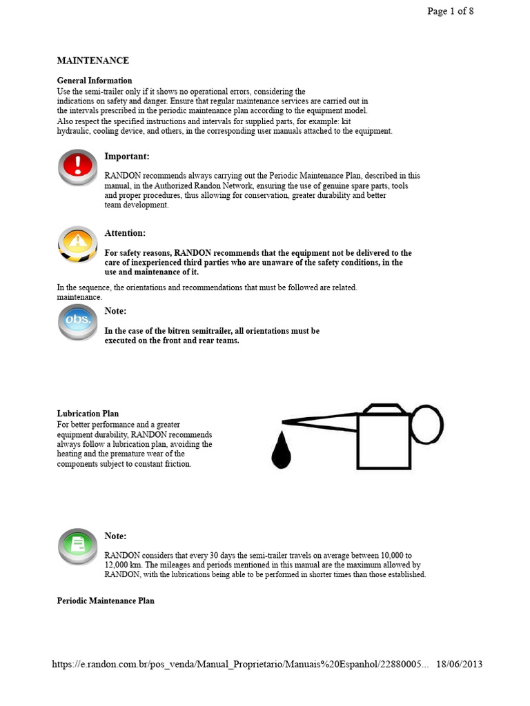 Semi-Trailer Maintenance Guidelines | PDF | Brake | Nut (Hardware)