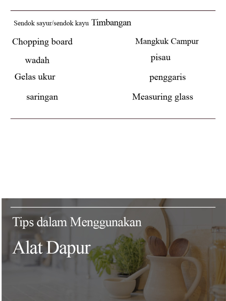 Tips Aman Menggunakan Alat Dapur | PDF