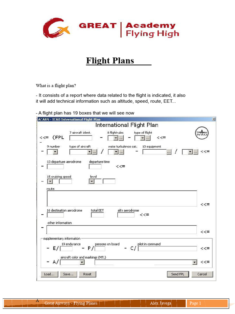 Comprehensive Flight Plan Guide | PDF | Instrument Flight Rules ...