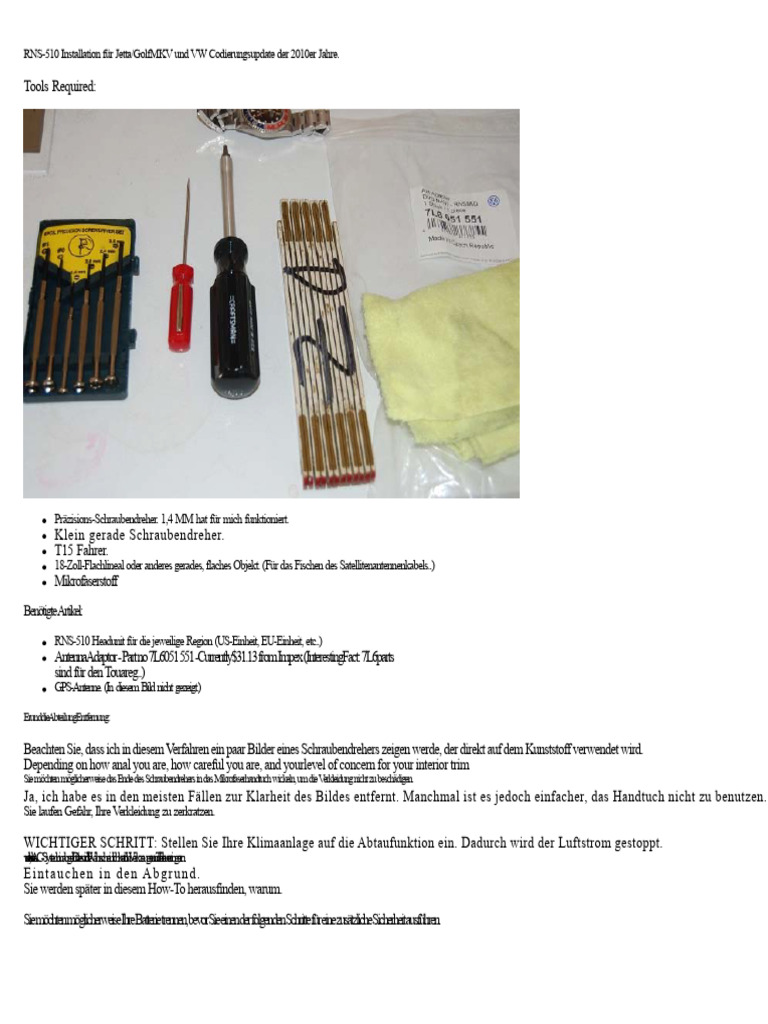 RNS 510 Installation | PDF