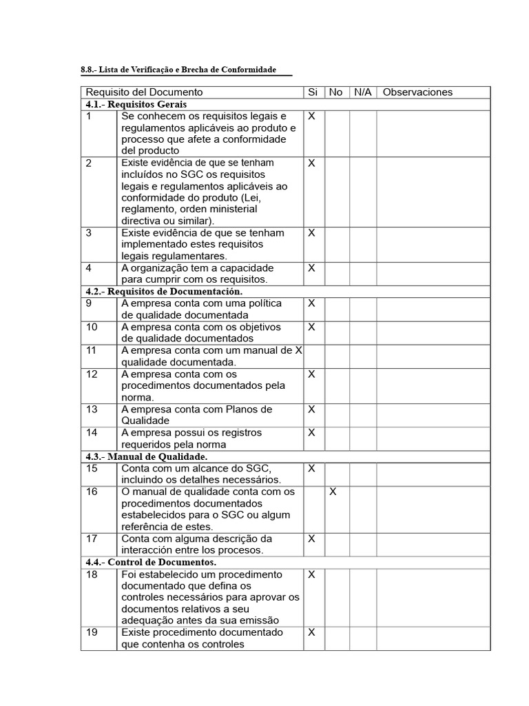 Checklist de Conformidade e Qualidade | PDF | Qualidade (negócios ...