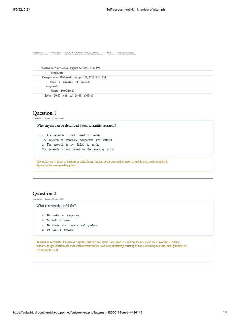 Self-Assessment No. 1 - Workshop 2 | PDF | Hypothesis | Qualitative ...
