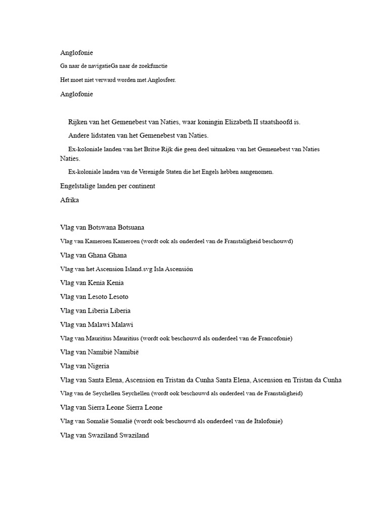 Anglofonie | PDF
