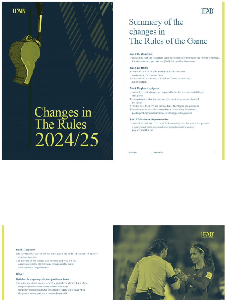 2024/25 Game Rules Changes Summary | PDF | Ball Games | Football Codes