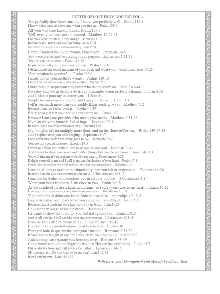 God's Love Letter To You | PDF | Jesus | Christian Belief And Doctrine