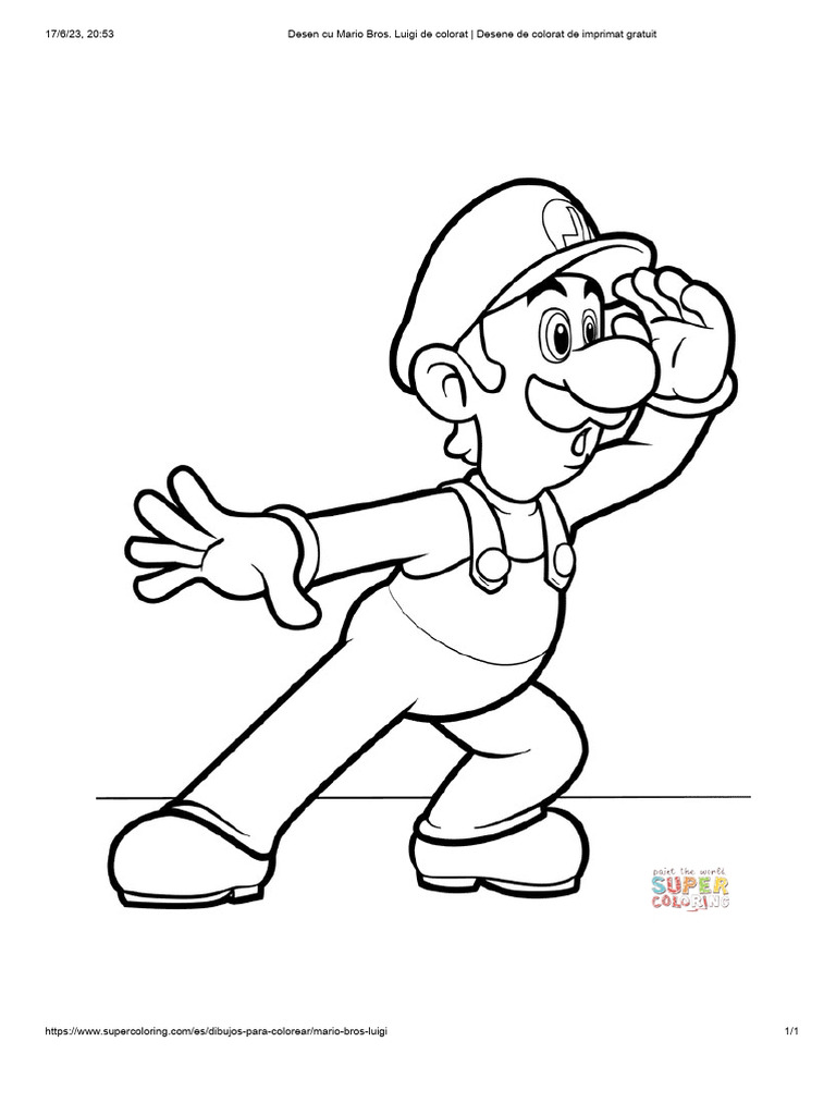 Desen Cu Mario Bros. Luigi Pentru Colorat - Desene de Colorat de ...