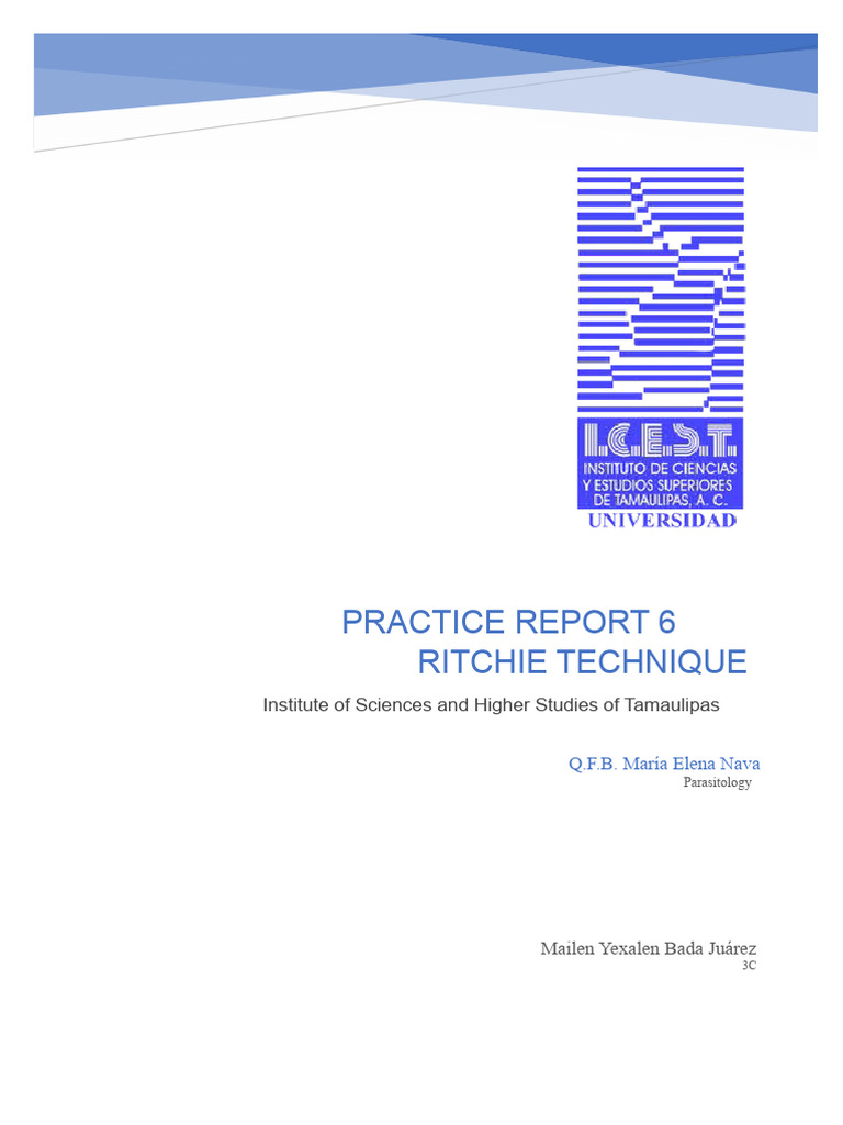 Ritchie Technique for Parasitology Diagnosis | PDF