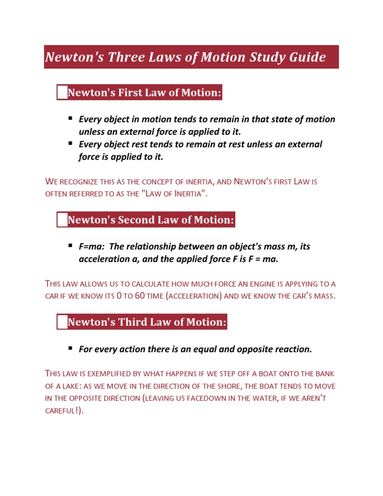 Newton's Laws of Motion Guide | PDF