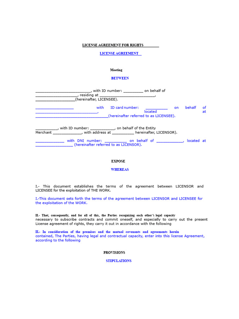 License Agreement for Audiovisual Rights | PDF | License | Breach Of ...