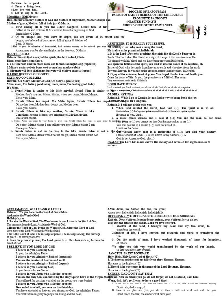 Easter Sunday Choir Celebration | PDF | Jesus | God The Father