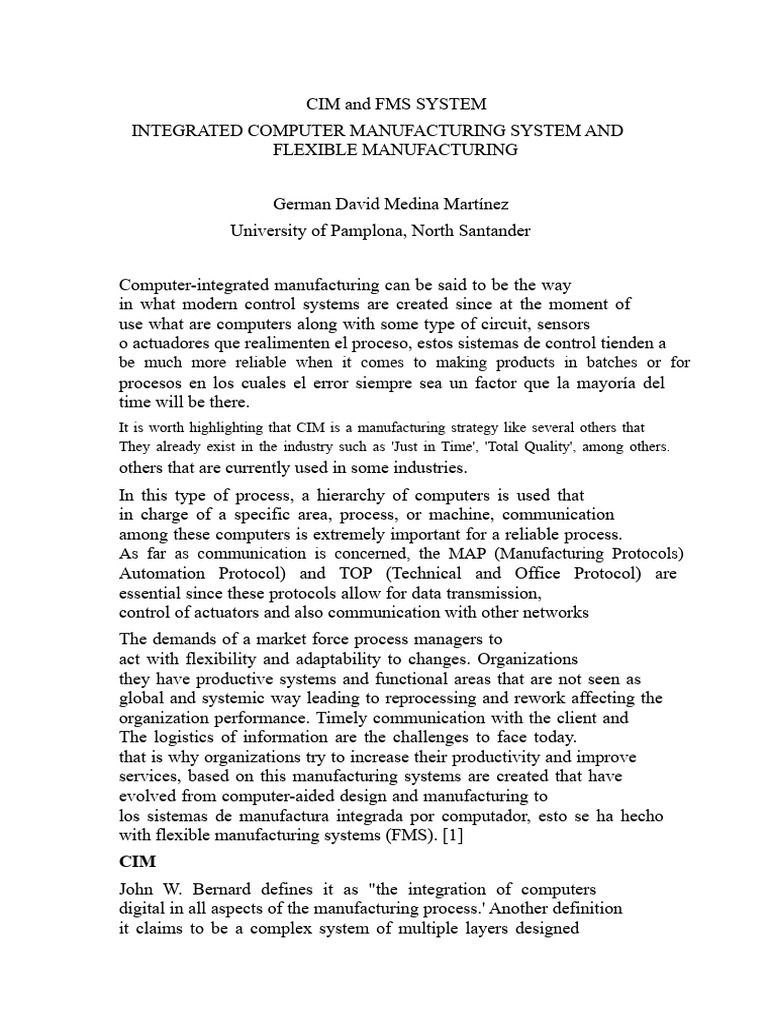CIM and FMS SYSTEM | PDF | Computer Aided Design | Product Lifecycle