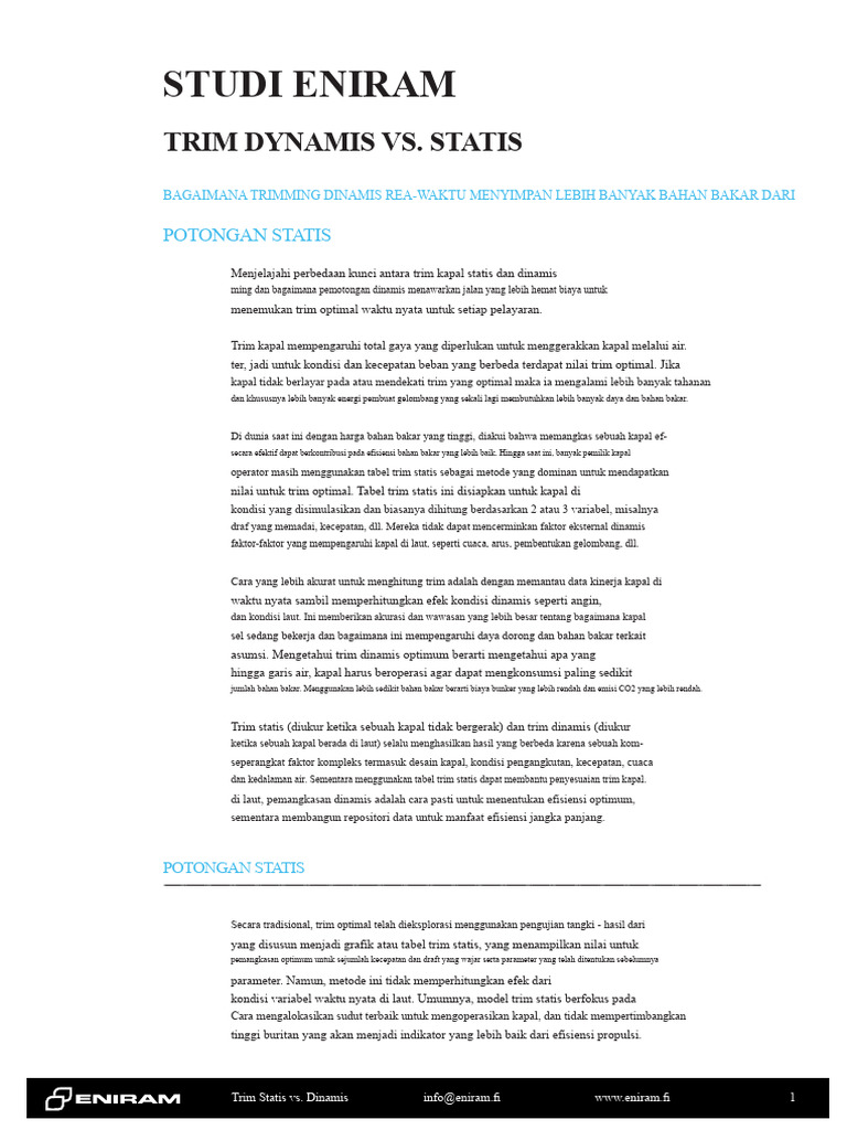 Trim Dinamis vs. Trim Statis ID Kertas 24574 | PDF