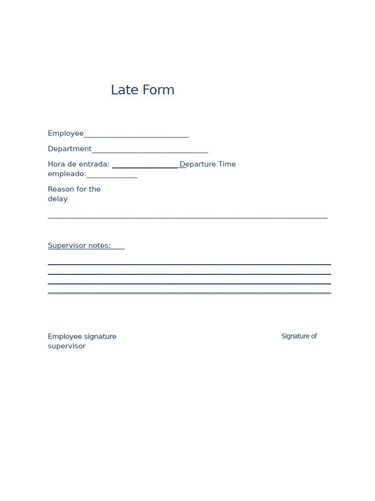 Late Arrival Form | PDF