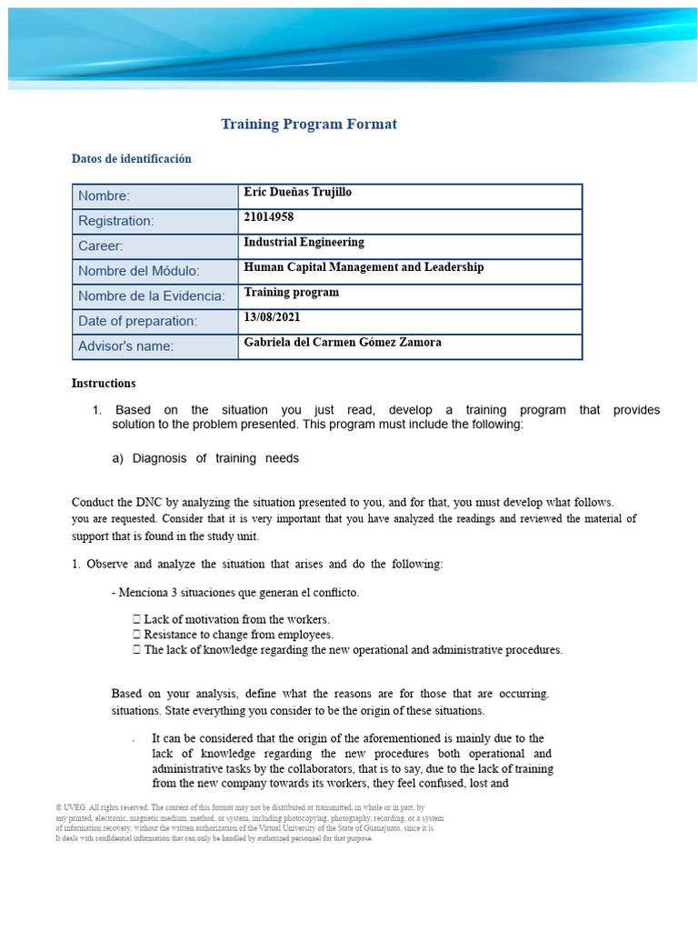 EA4 - Training Program | PDF | Information | Knowledge