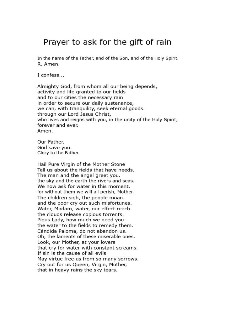 Prayer for Rain and Blessings | PDF | God The Father | Lord's Prayer