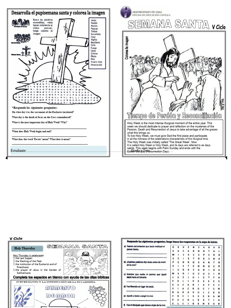 Holy Week. File V Cycle 2c 2017 | PDF | Eucharist | Easter