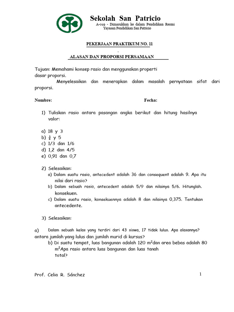 Latihan Rasio dan Proporsi Matematika | PDF