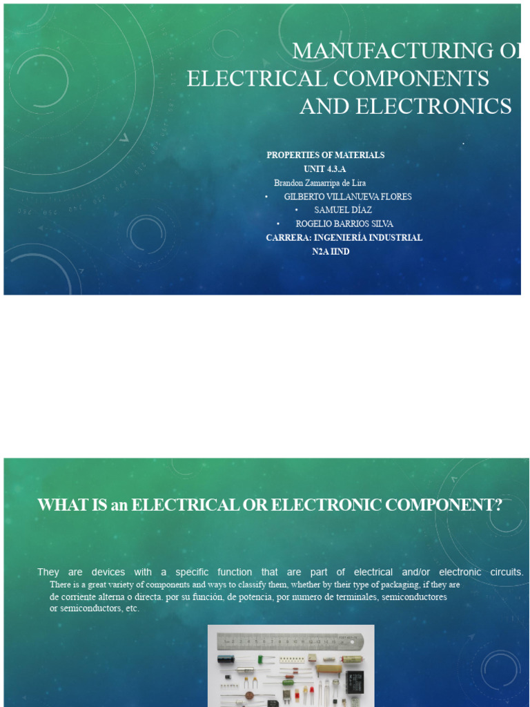 Manufacturing of Electrical and Electronic Components Presentation N2A ...