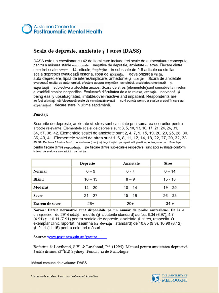 DASS Original + Normă | PDF