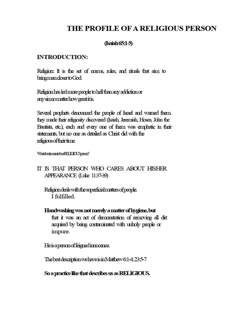 The Profile of A Religious Person | PDF