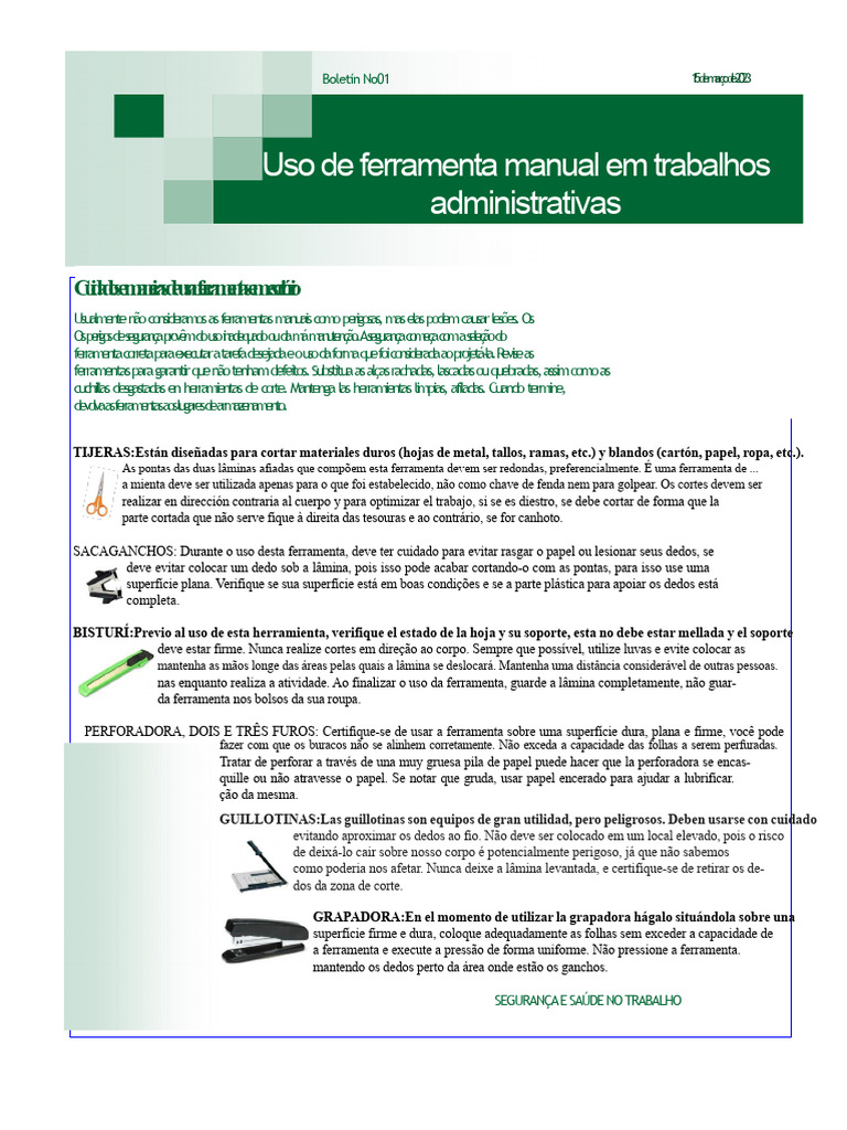 Segurança no Uso de Ferramentas Manuais | PDF