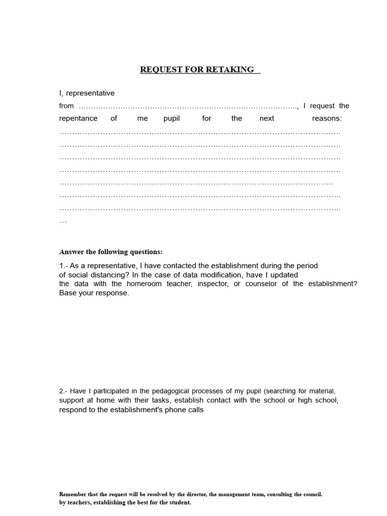 Request For Repetition | PDF
